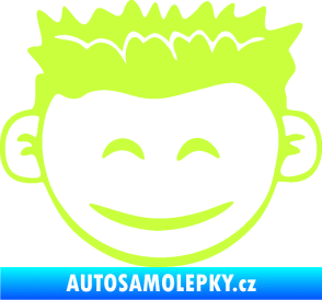 Samolepka Dítě v autě 048 pravá kluk hlavička limetová