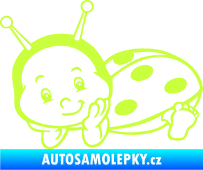 Samolepka Dítě v autě 063 levá beruška limetová