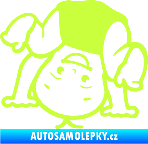 Samolepka Dítě v autě 101 levá vzhůru nohama limetová