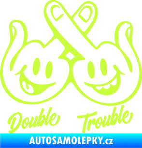 Samolepka Double trouble smajlíci f*ck limetová