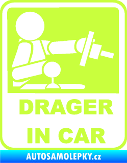 Samolepka Drager in car 001 limetová