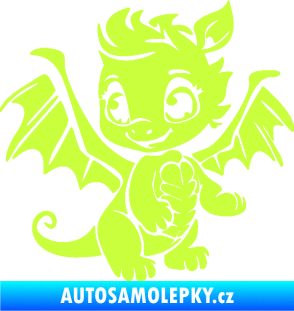 Samolepka Dragon 054 levá roztomilý dráček limetová