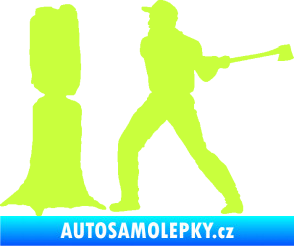 Samolepka Dřevorubec 005 levá sekat kmen limetová