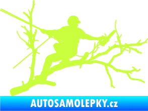 Samolepka Dřevorubec 006 pravá prořezání ve výškách limetová