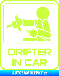 Samolepka Drifter in car 001 limetová