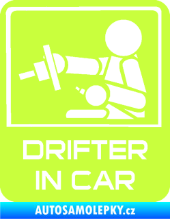 Samolepka Drifter in car 003 limetová