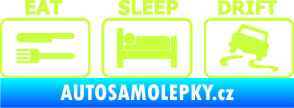 Samolepka Eat sleep drift 001 limetová