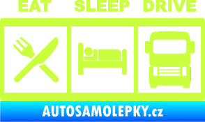 Samolepka Eat, sleep, drive 003 s nápisem limetová