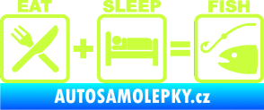 Samolepka Eat sleep fish limetová