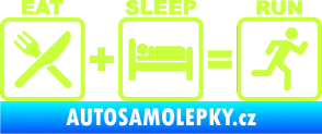 Samolepka Eat sleep run limetová