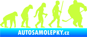 Samolepka Evoluce 003 hokej pravá limetová