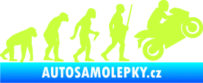 Samolepka Evoluce 004 pravá motorkář limetová