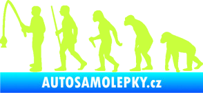 Samolepka Evoluce 005 rybář levá limetová