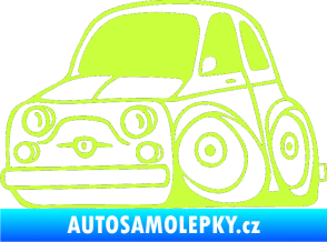 Samolepka Fiat 500 karikatura levá limetová