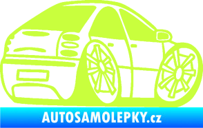 Samolepka Fiat Bravo karikatura pravá limetová