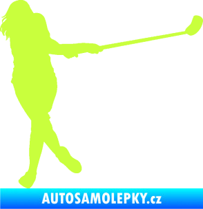 Samolepka Florbal 006 pravá  limetová