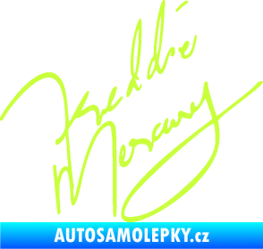 Samolepka Fredie Mercury podpis limetová