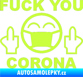 Samolepka Fuck you corona limetová