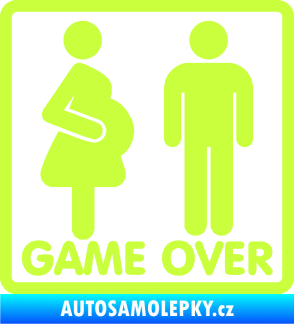 Samolepka Game over varianta jsem v tom limetová