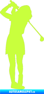 Samolepka Golfistka 014 pravá limetová