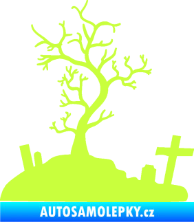 Samolepka Halloween 019 levá hřbitov limetová