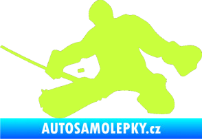 Samolepka Hokejista 015 levá brankář limetová