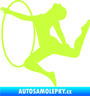 Samolepka Hula Hop 002 levá gymnastka s obručí limetová