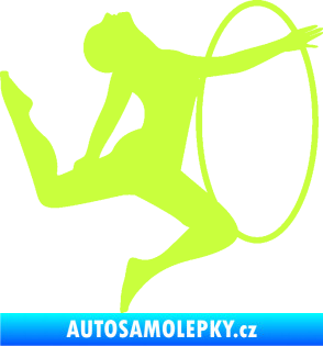 Samolepka Hula Hop 002 pravá gymnastka s obručí limetová