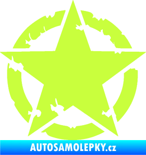 Samolepka Hvězda US Army 003 narušená limetová