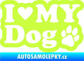 Samolepka I love my dog 002 limetová