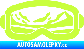 Samolepka I love snow brýle pravá limetová