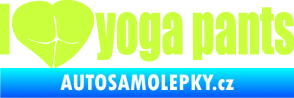 Samolepka I love yoga pants nápis limetová