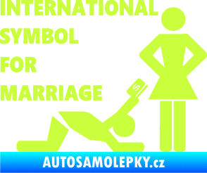 Samolepka International symbol for marriage limetová
