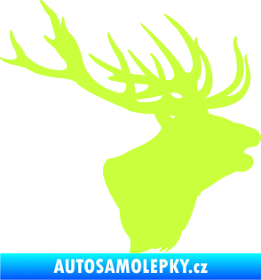 Samolepka Jelen 001 pravá silueta hlavy limetová
