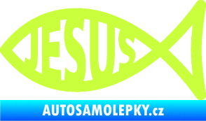 Samolepka Jesus rybička 003 křesťanský symbol limetová