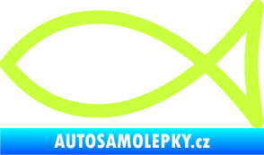 Samolepka Jesus rybička 006 křesťanský symbol limetová