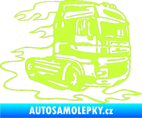 Samolepka Kamion 003 pravá nákladní auto limetová