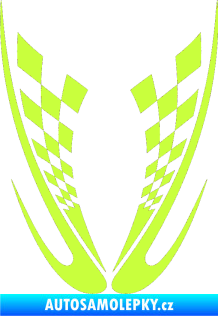 Samolepka Kapota 005 šachovnice limetová