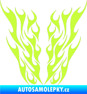 Samolepka Kapota 012 plameny limetová