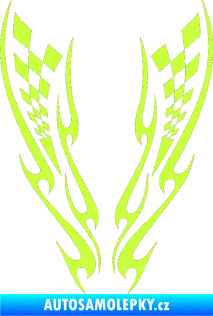 Samolepka Kapota 031 šachovnice limetová