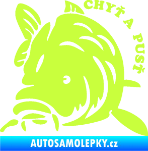 Samolepka Kapr 004 chyť a pusť levá limetová