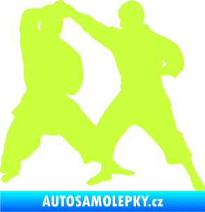 Samolepka Karate 013 pravá souboj limetová