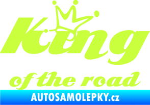 Samolepka King of the road nápis limetová