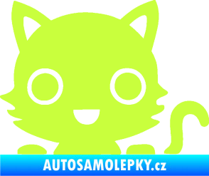 Samolepka Kočka 014 pravá kočka v autě limetová