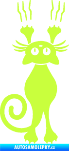 Samolepka Kočka 023 levá s drápanci limetová