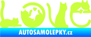 Samolepka Kočky love limetová