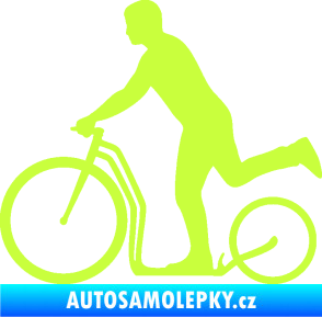 Samolepka Koloběžka 001 levá jízda  limetová