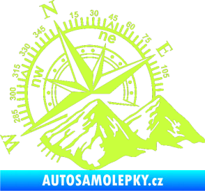 Samolepka Kompas 002 levá hory limetová