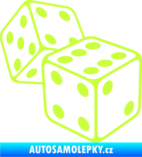 Samolepka Kostky 003 pravá hrací kostky limetová