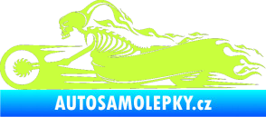 Samolepka Kostra na motorce s plameny levá limetová